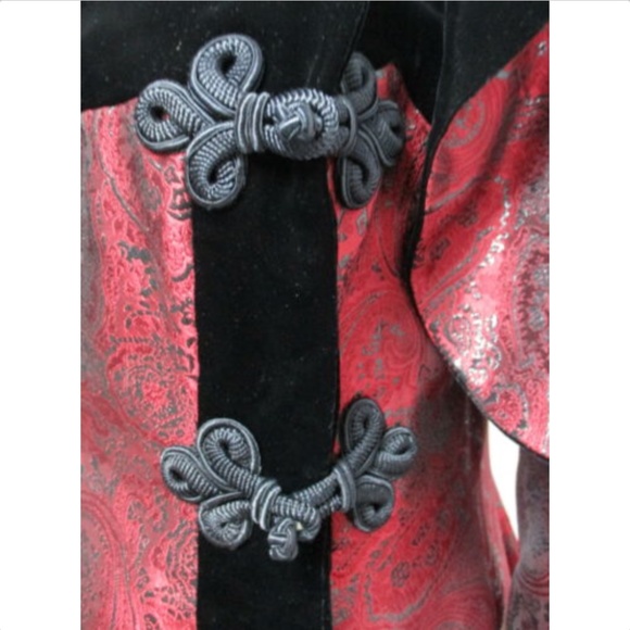 JACQUES FATH Black/Red brocade dress suit - Picture 7 of 8